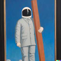 an astronaut, painting by Rene Magritte generated by DALL·E 2